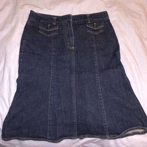 Theory A-Line Denim skirt.